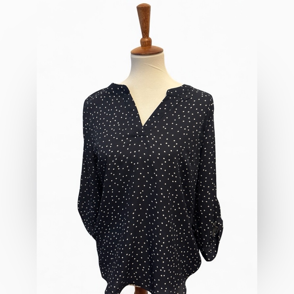 Fortune + Ivy
Tulsa Navy Mixed Material Blouse